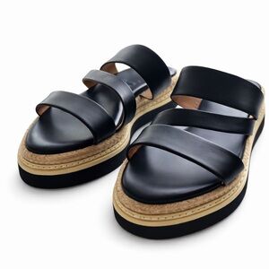 Elegant Black Leather Sandals